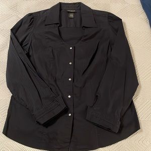 Long sleeve black blouse